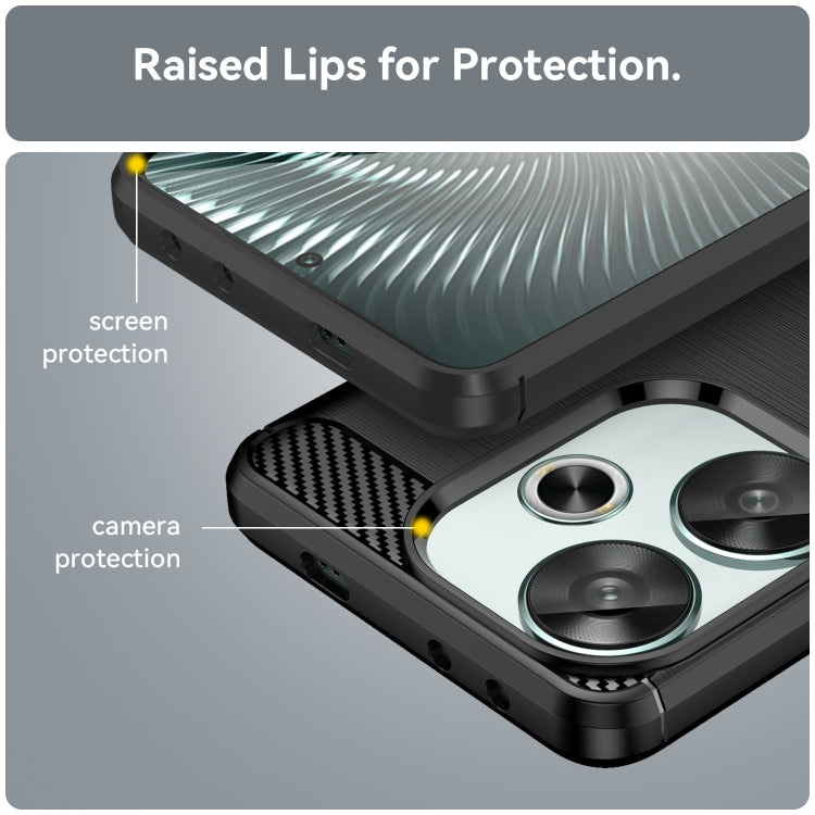 For Redmi Turbo 3 Carbon Fiber Brushed Texture TPU Phone Case