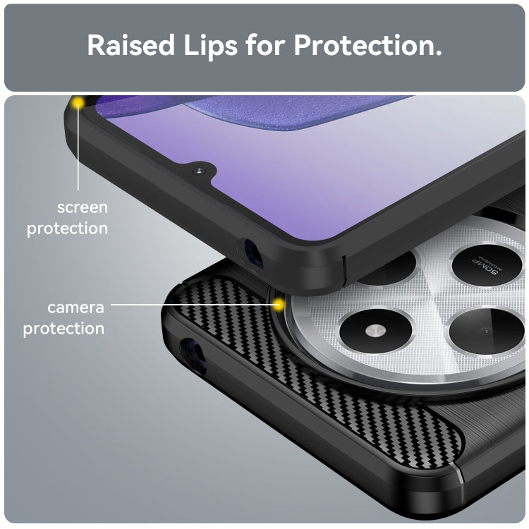 For Redmi 14C 4G Carbon Fiber Brushed Texture TPU Phone Case