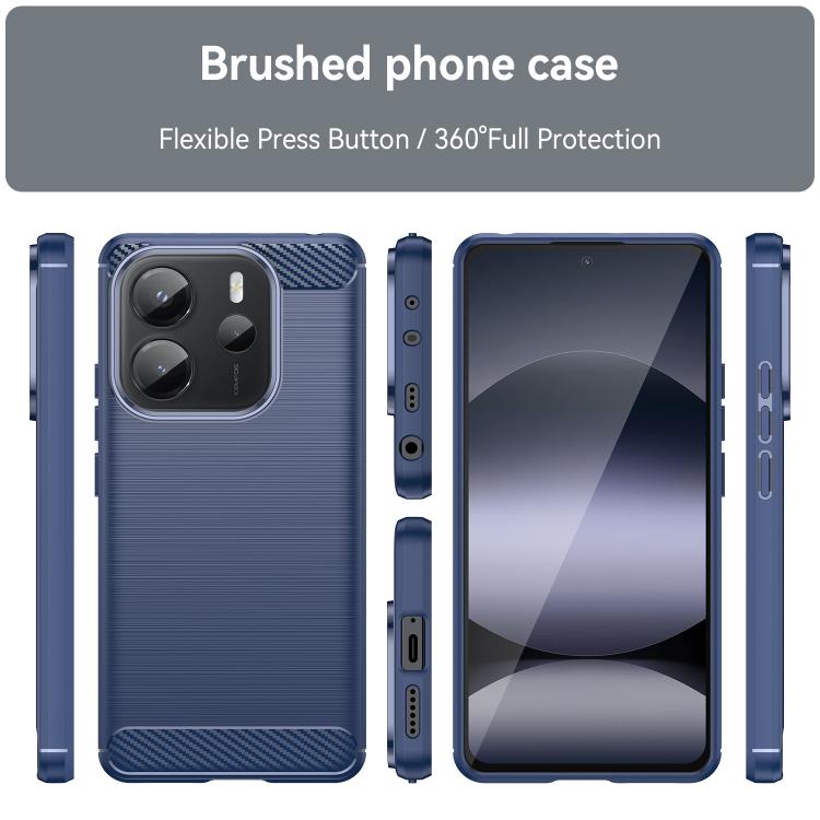 For Redmi Note 14 4G 163.25mm Carbon Fiber Brushed Texture TPU Phone Case