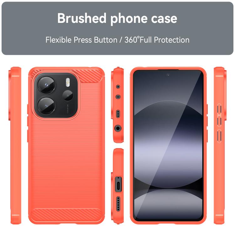For Redmi Note 14 4G 163.25mm Carbon Fiber Brushed Texture TPU Phone Case