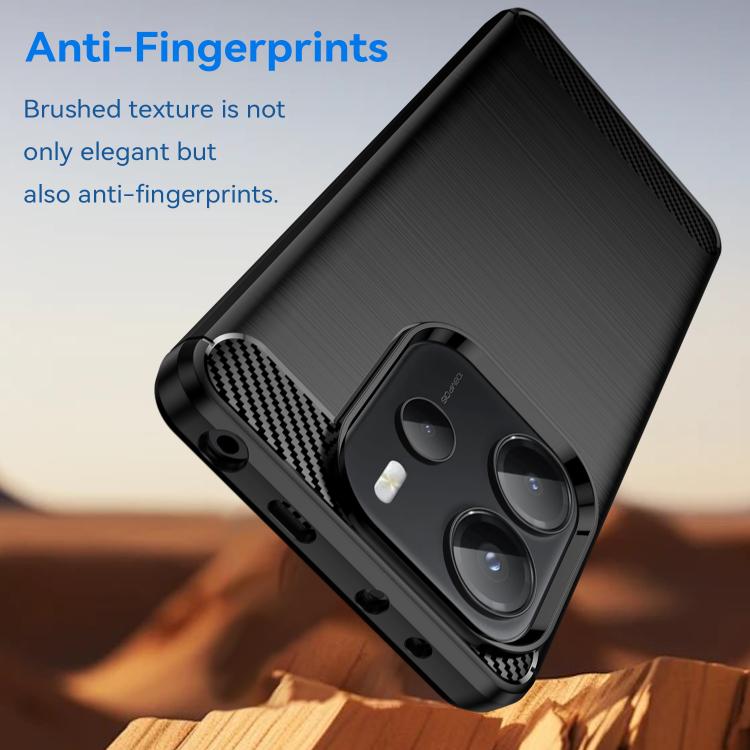 For Redmi Note 14 4G 163.25mm Carbon Fiber Brushed Texture TPU Phone Case