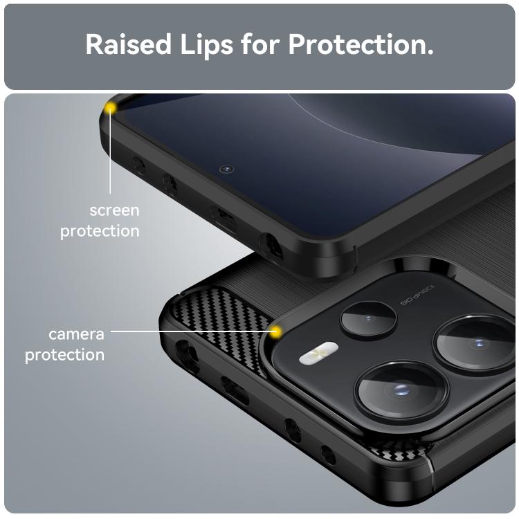 For Redmi Note 14 4G 163.25mm Carbon Fiber Brushed Texture TPU Phone Case
