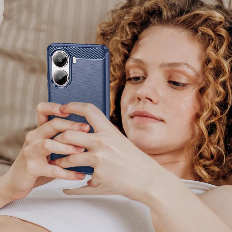For Redmi Turbo 4 Carbon Fiber Brushed Texture TPU Phone Case