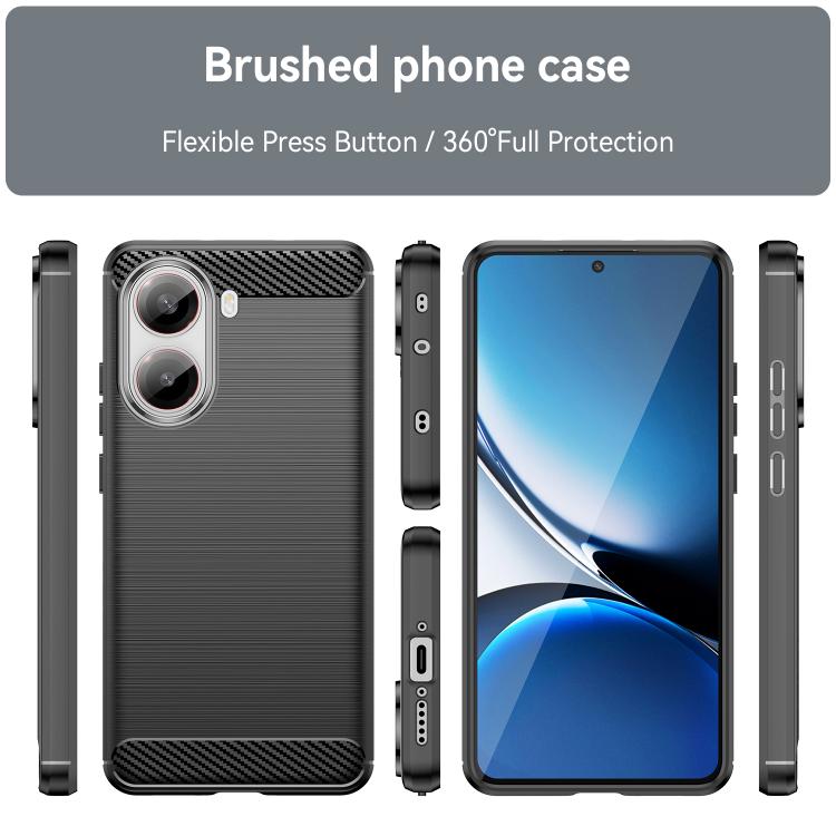 For Redmi Turbo 4 Carbon Fiber Brushed Texture TPU Phone Case