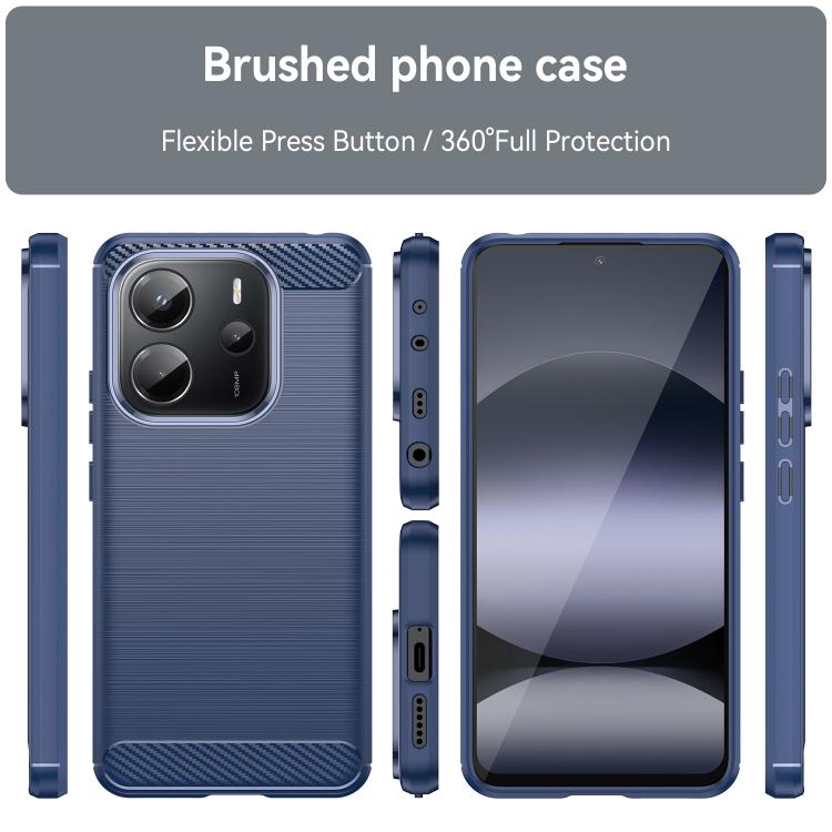 For Redmi Note 14 4G 164.84mm Carbon Fiber Brushed Texture TPU Phone Case