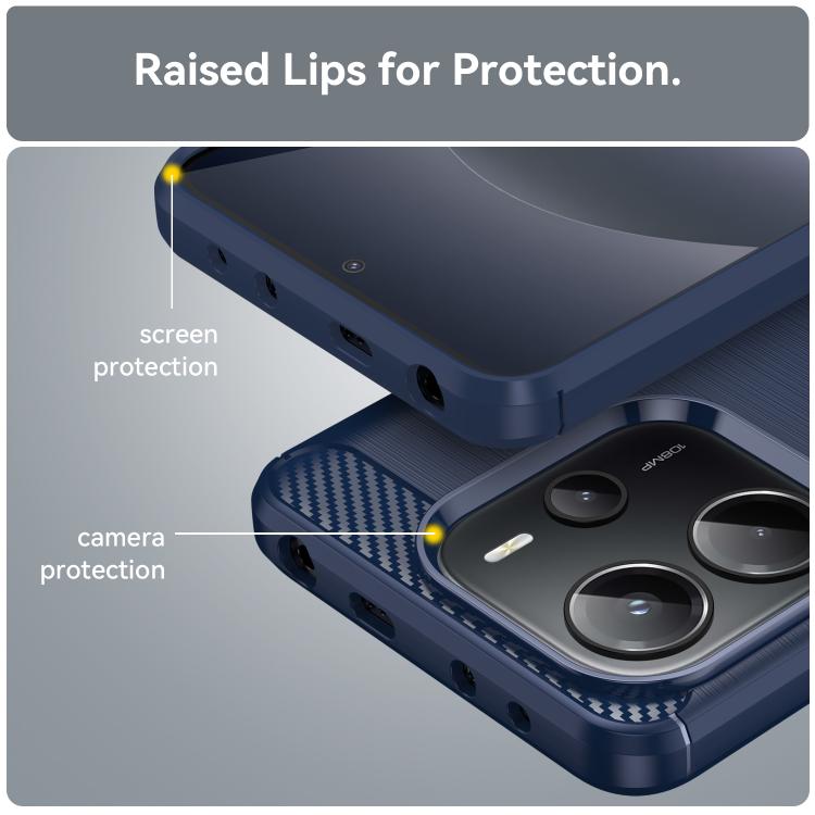 For Redmi Note 14 4G 164.84mm Carbon Fiber Brushed Texture TPU Phone Case