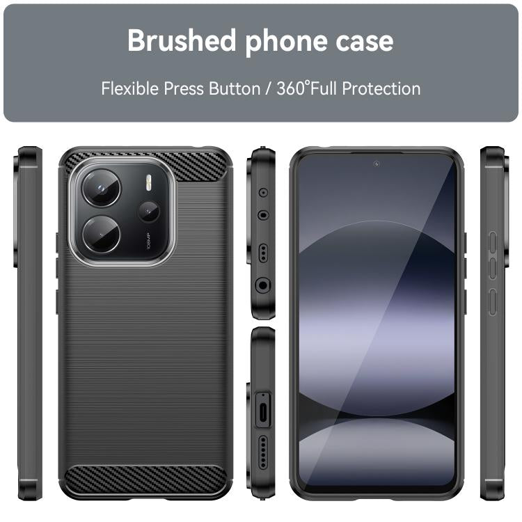 For Redmi Note 14 4G 164.84mm Carbon Fiber Brushed Texture TPU Phone Case
