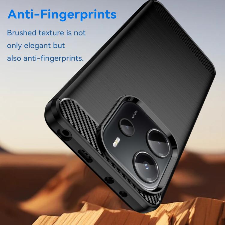 For Redmi Note 14 4G 164.84mm Carbon Fiber Brushed Texture TPU Phone Case