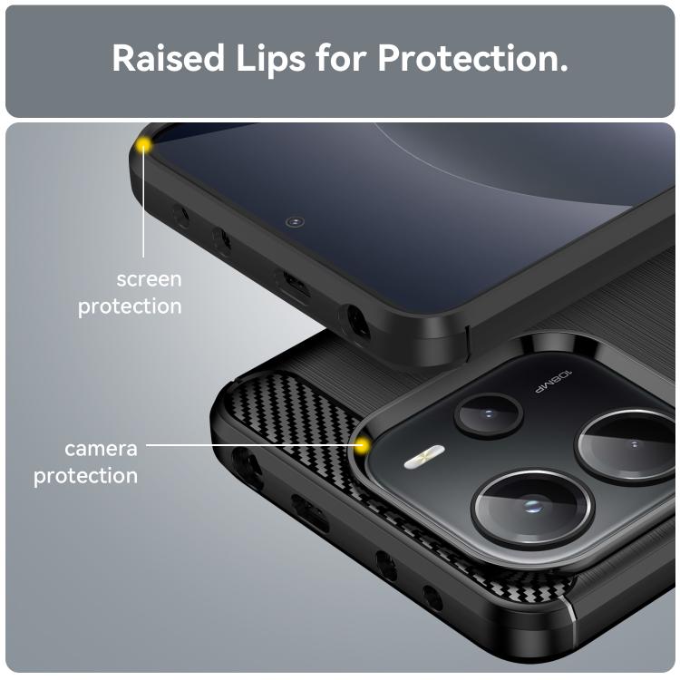 For Redmi Note 14 4G 164.84mm Carbon Fiber Brushed Texture TPU Phone Case