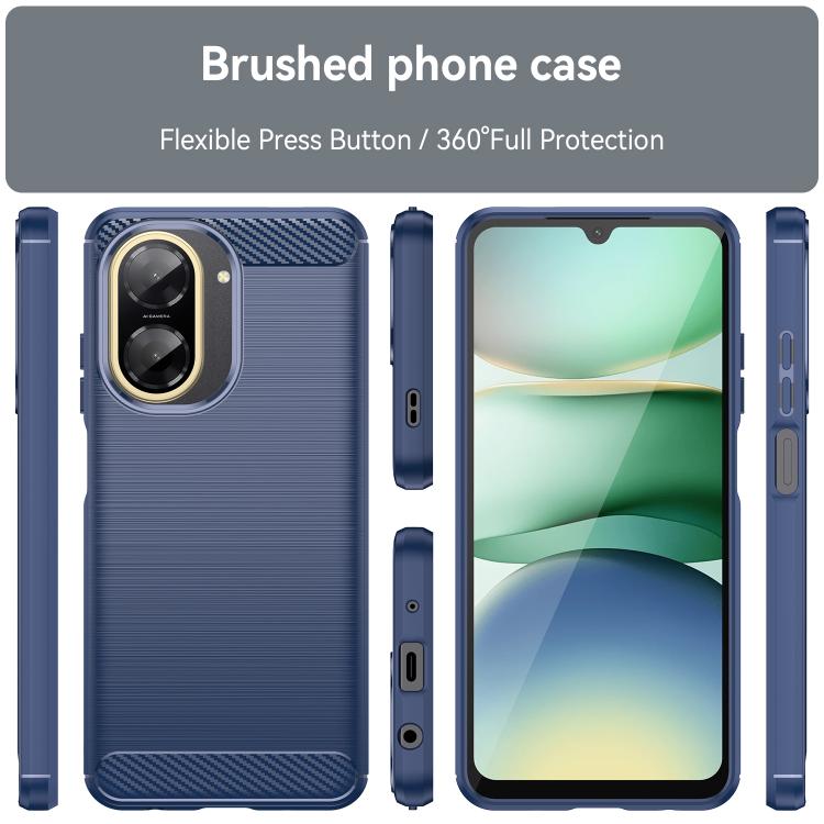 For Redmi A5 4G 171.7mm / Poco C71 Carbon Fiber Brushed Texture TPU Phone Case
