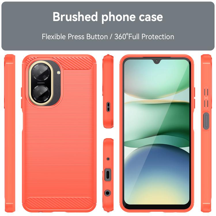 For Redmi A5 4G 171.7mm / Poco C71 Carbon Fiber Brushed Texture TPU Phone Case