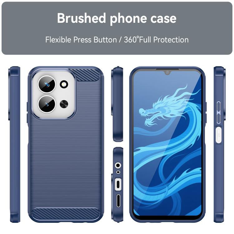For Redmi 15C 5G / 4G EU 173mm Carbon Fiber Brushed Texture TPU Phone Case