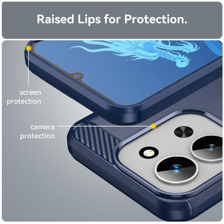 For Redmi 15C 5G / 4G EU 173mm Carbon Fiber Brushed Texture TPU Phone Case