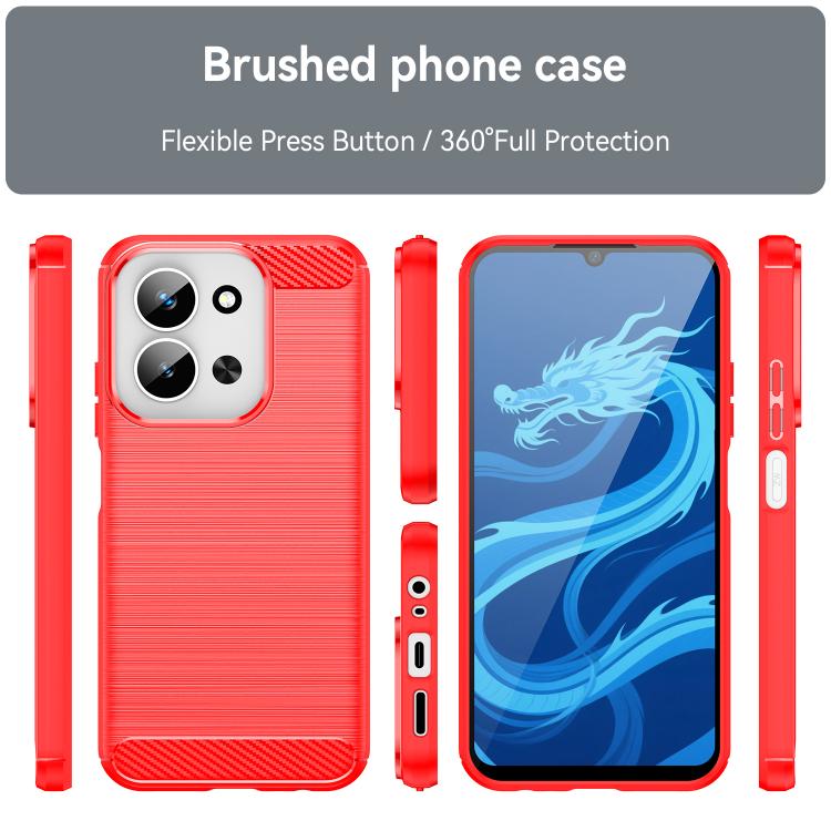 For Redmi 15C 5G / 4G EU 173mm Carbon Fiber Brushed Texture TPU Phone Case
