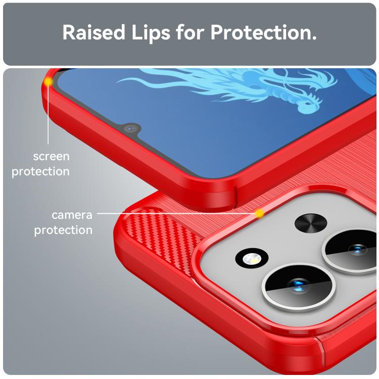 For Redmi 15C 5G / 4G EU 173mm Carbon Fiber Brushed Texture TPU Phone Case