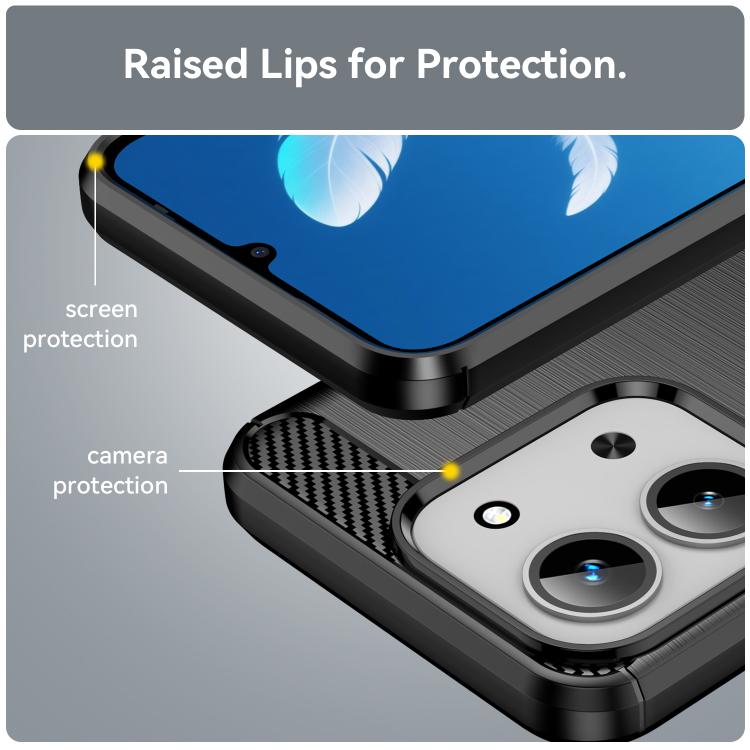 For Redmi 15C 5G / 4G Global 171mm Carbon Fiber Brushed Texture TPU Phone Case