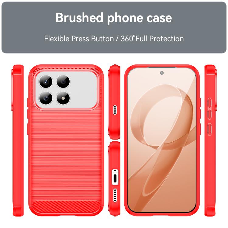 For Redmi K90 / Poco F8 Pro Carbon Fiber Brushed Texture TPU Phone Case