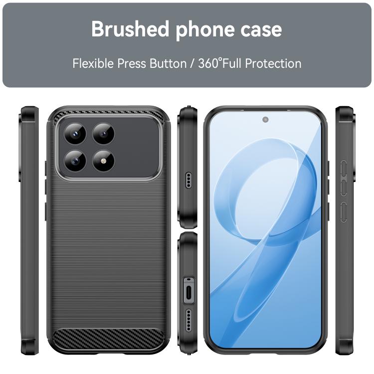 For Redmi K90 / Poco F8 Pro Carbon Fiber Brushed Texture TPU Phone Case