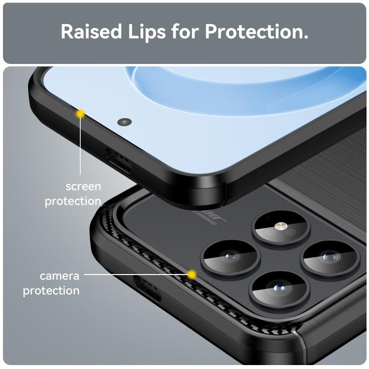 For Redmi K90 / Poco F8 Pro Carbon Fiber Brushed Texture TPU Phone Case