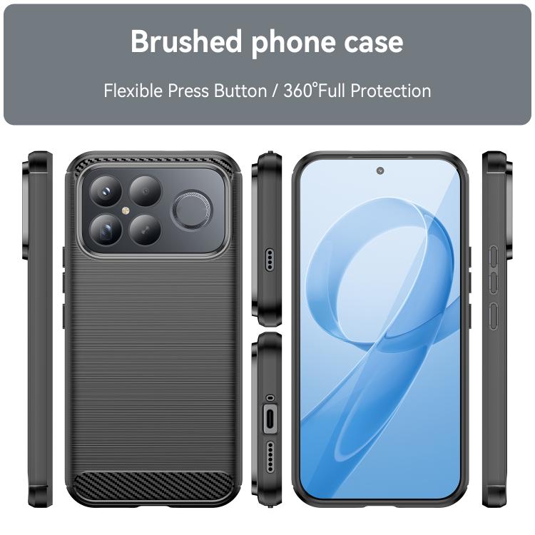 For Redmi K90 Pro Max / Poco F8 Ultra Carbon Fiber Brushed Texture TPU Phone Case
