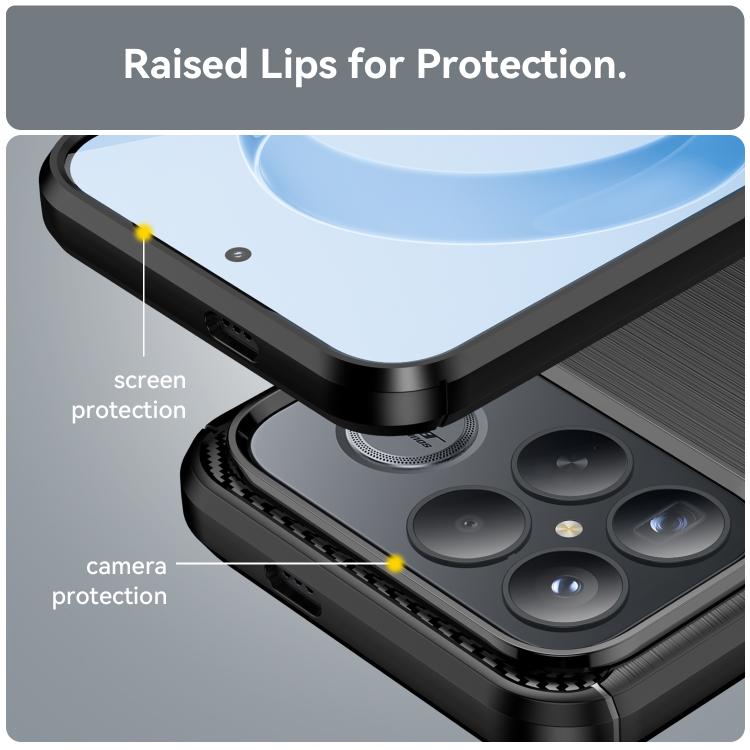 For Redmi K90 Pro Max / Poco F8 Ultra Carbon Fiber Brushed Texture TPU Phone Case