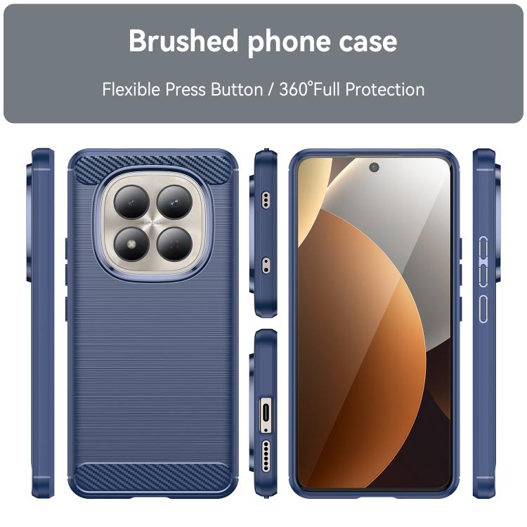 For Redmi Note 15 Pro 4G Global 163.2mm Carbon Fiber Brushed Texture TPU Phone Case