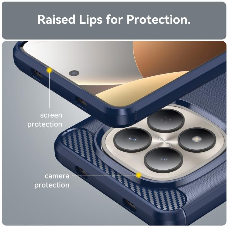 For Redmi Note 15 Pro 4G Global 163.2mm Carbon Fiber Brushed Texture TPU Phone Case