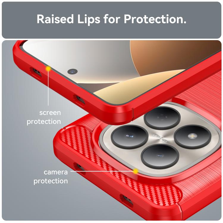 For Redmi Note 15 Pro 4G Global 163.2mm Carbon Fiber Brushed Texture TPU Phone Case