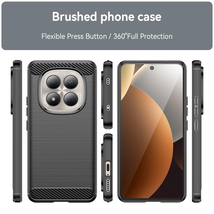 For Redmi Note 15 Pro 4G Global 163.2mm Carbon Fiber Brushed Texture TPU Phone Case