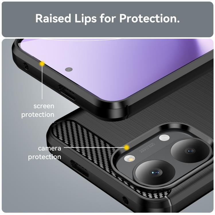 For Redmi Turbo 5 Max / Poco X8 Pro Max Carbon Fiber Brushed Texture TPU Phone Case