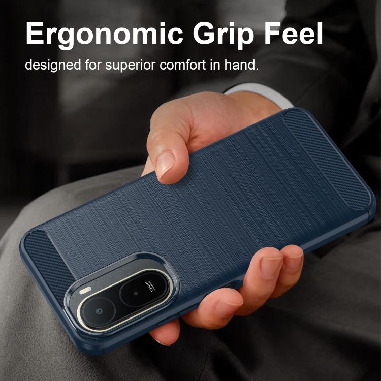 For Redmi A7 Pro 171mm / Poco C85x 5G Carbon Fiber Brushed Texture TPU Phone Case