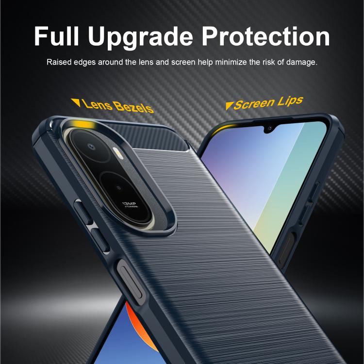 For Redmi A7 Pro 171mm / Poco C85x 5G Carbon Fiber Brushed Texture TPU Phone Case