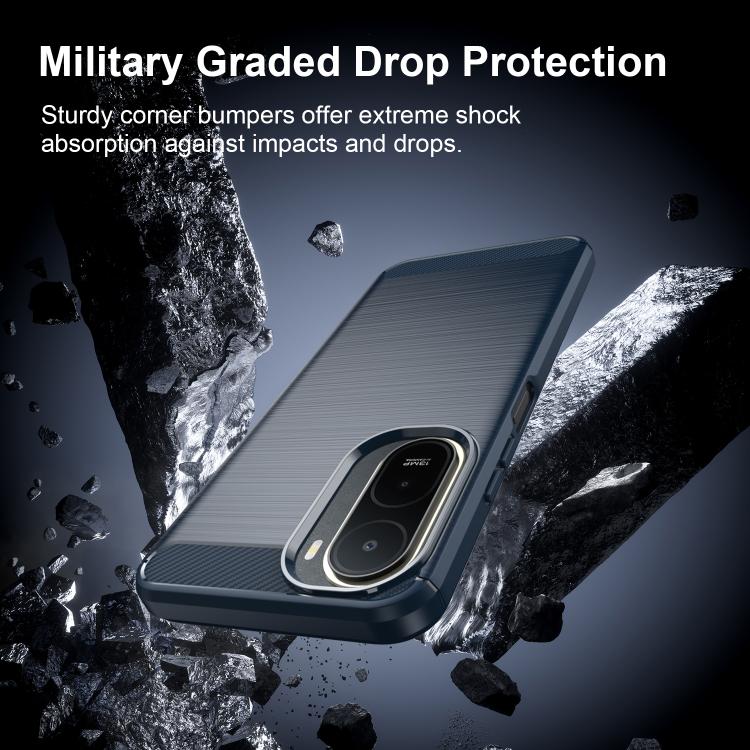 For Redmi A7 Pro 171mm / Poco C85x 5G Carbon Fiber Brushed Texture TPU Phone Case