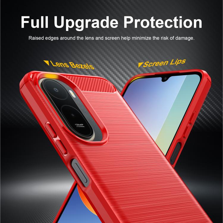 For Redmi A7 Pro 171mm / Poco C85x 5G Carbon Fiber Brushed Texture TPU Phone Case