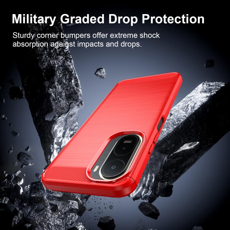 For Redmi A7 Pro 171mm / Poco C85x 5G Carbon Fiber Brushed Texture TPU Phone Case