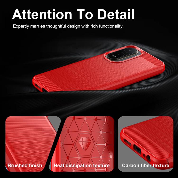 For Redmi A7 Pro 171mm / Poco C85x 5G Carbon Fiber Brushed Texture TPU Phone Case