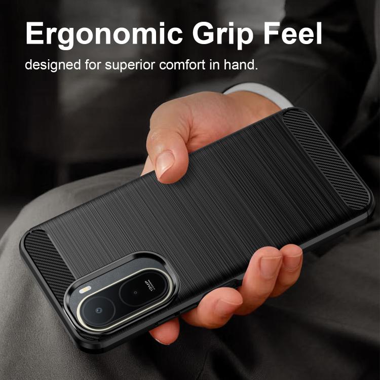 For Redmi A7 Pro 171mm / Poco C85x 5G Carbon Fiber Brushed Texture TPU Phone Case