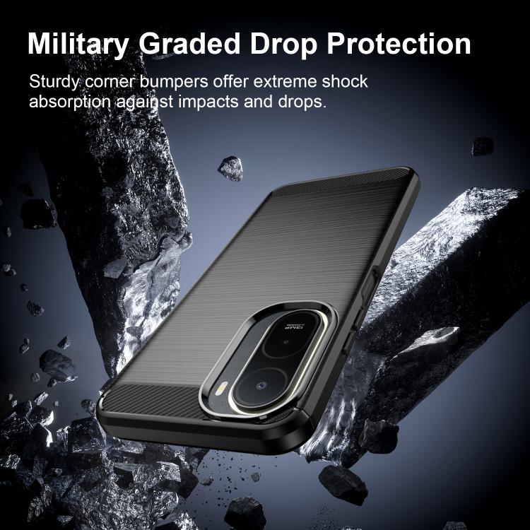 For Redmi A7 Pro 171mm / Poco C85x 5G Carbon Fiber Brushed Texture TPU Phone Case