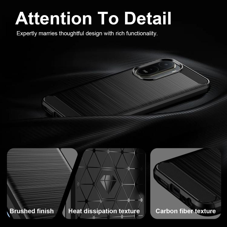 For Redmi A7 Pro 171mm / Poco C85x 5G Carbon Fiber Brushed Texture TPU Phone Case
