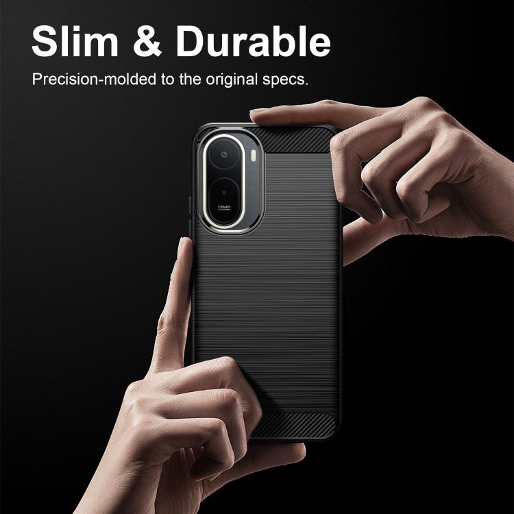 For Redmi A7 Pro 171mm / Poco C85x 5G Carbon Fiber Brushed Texture TPU Phone Case