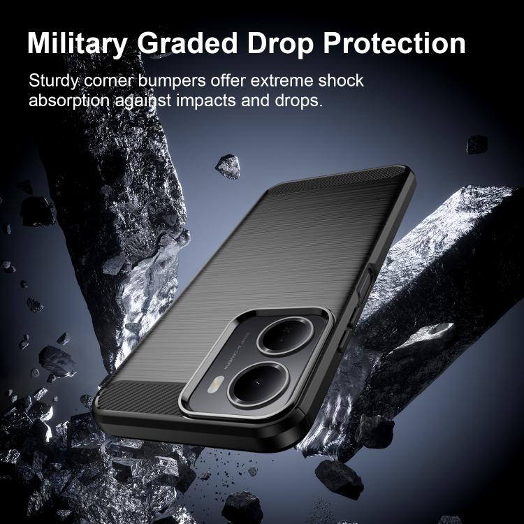 For Redmi R70 5G Carbon Fiber Brushed Texture TPU Phone Case