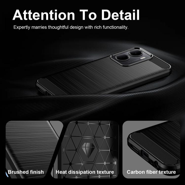 For Redmi R70 5G Carbon Fiber Brushed Texture TPU Phone Case