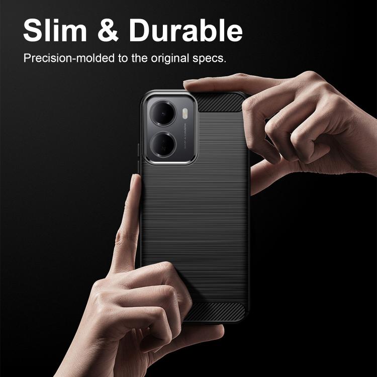 For Redmi R70 5G Carbon Fiber Brushed Texture TPU Phone Case