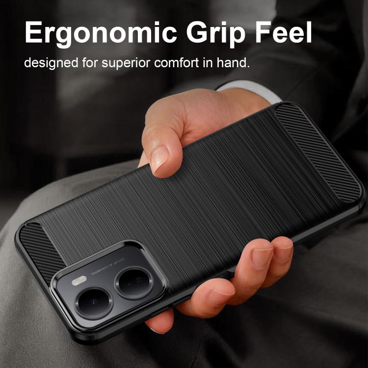 For Redmi R70m 5G Carbon Fiber Brushed Texture TPU Phone Case