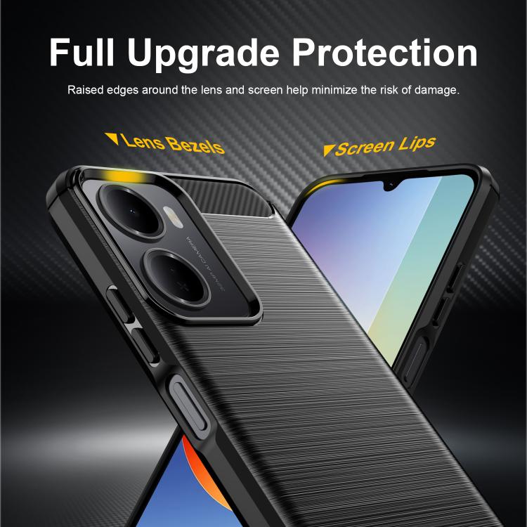 For Redmi R70m 5G Carbon Fiber Brushed Texture TPU Phone Case