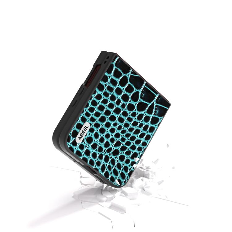 For Motorola Razr 60 Ultra ABEEL Genuine Leather Crocodile Pattern Black Edge Phone Case