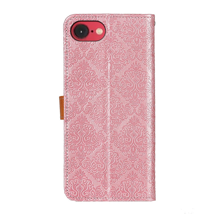 For iPhone 16e / 17e European Floral Embossed Leather Phone Case