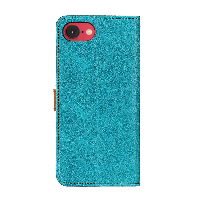 For iPhone 16e / 17e European Floral Embossed Leather Phone Case