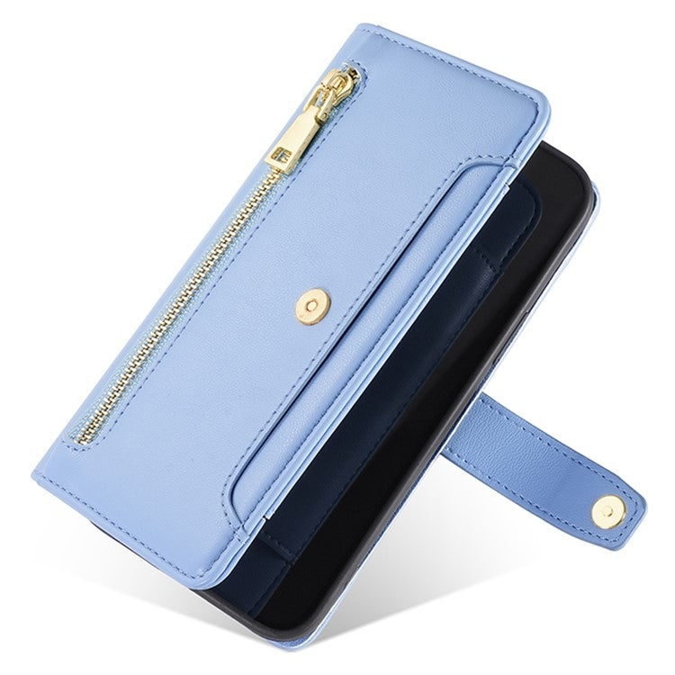 For Sharp Aquos Wish4 Sheep Texture Cross-body Zipper Wallet Leather Phone Case