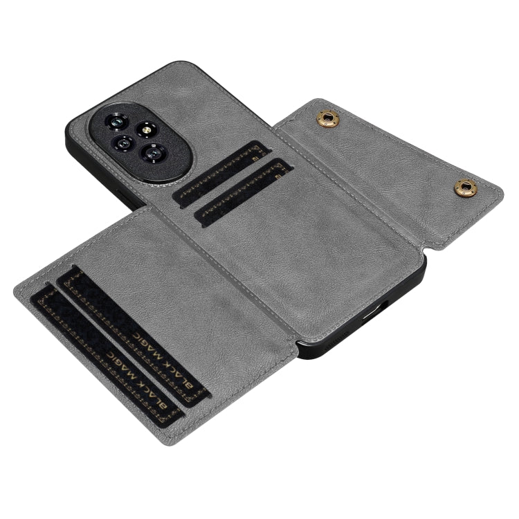 For Honor 200 Double Buckle Card Slots Magnetic Phone Case